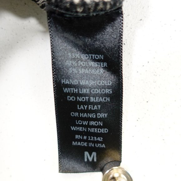 COTTON INNOVATION Women's Cotton White Black Top MEDIUM Snakeskin Short Sleeve - Picture 10 of 10